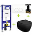 GEBERIT Geberit toiletset Zwart UP100 - Randloos Hangtoilet Aloni met bidet Zwart mat bidet incl. soft close toiletbril