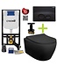 Creavit toiletset Zwart - Hangtoilet Aloni met bidet zwart mat bidet incl. soft close toiletbril