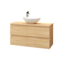 Wastafelonderkast Sally Garda Walnoot 100cm 96x45,5x50cm 2x Softclose lades MDF Voorgemonteerd