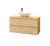 Wastafelonderkast Sally Mat Wit 100cm 96x45,5x50cm 2x Softclose lades MDF Voorgemonteerd