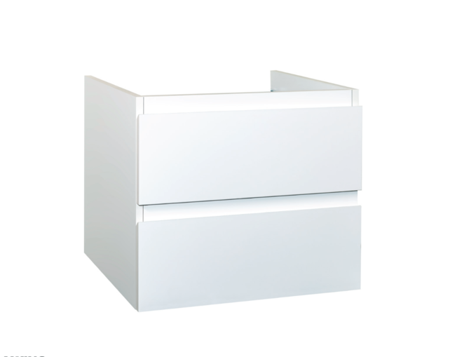 Wastafelonderkast Sally Mat Wit 60cm 56x45,5x50cm 2x Softclose lades MDF Voorgemonteerd Wastafelonderkast Sally Mat Wit 60cm 56x45,5x50cm 2x Softclose lades MDF Voorgemonteerd