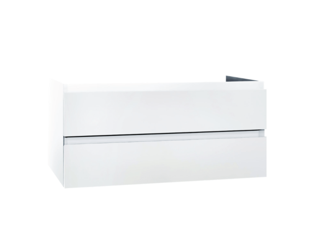 Wastafelonderkast Sally Hoogglans Wit 120cm 118x45,5x50cm 2x Softclose lades MDF Voorgemonteerd