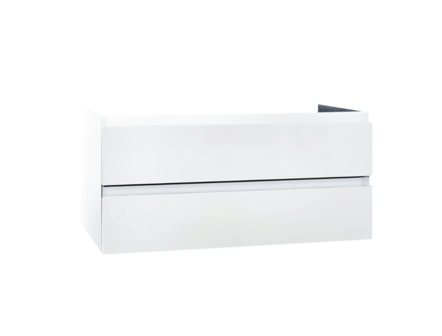 Wastafelonderkast Sally Hoogglans Wit 120cm 118x45,5x50cm 2x Softclose lades MDF Voorgemonteerd