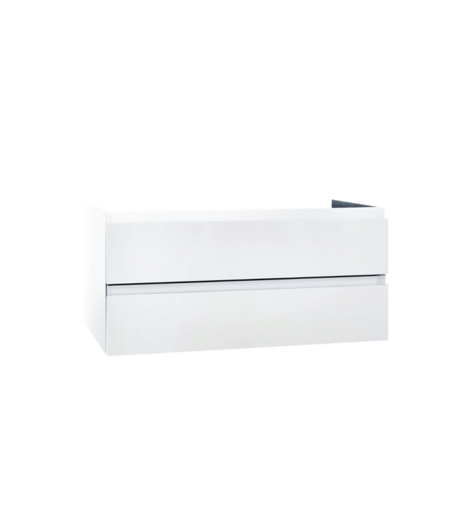 Wastafelonderkast Sally Hoogglans Wit 120cm 118x45,5x50cm 2x Softclose lades MDF Voorgemonteerd