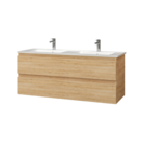 Wastafelonderkast Sally Hoogglans Wit 120cm 118x45,5x50cm 2x Softclose lades MDF Voorgemonteerd