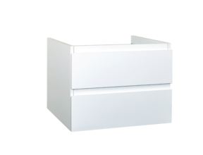 Wastafelonderkast Sally Hoogglans Wit 80cm 76x45,5x50cm 2x Softclose lades MDF Voorgemonteerd