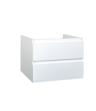CREAVIT Wastafelonderkast Sally Hoogglans Wit 80cm 76x45,5x50cm 2x Softclose lades MDF Voorgemonteerd