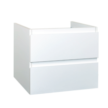 Wastafelonderkast Sally Hoogglans Wit 60cm 56x45,5x50cm 2x Softclose lades MDF Voorgemonteerd