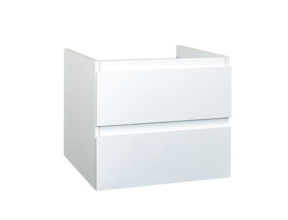 Wastafelonderkast Sally Hoogglans Wit 60cm 56x45,5x50cm 2x Softclose lades MDF Voorgemonteerd