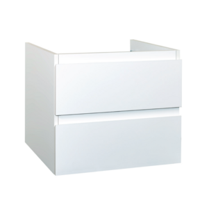 Wastafelonderkast Sally Hoogglans Wit 60cm 56x45,5x50cm 2x Softclose lades MDF Voorgemonteerd