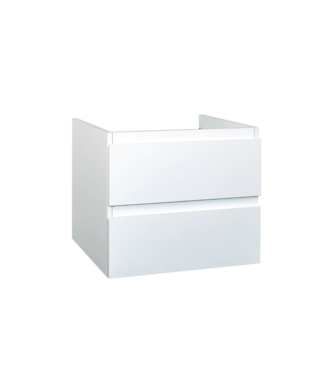 CREAVIT Wastafelonderkast Sally Hoogglans Wit 60cm 56x45,5x50cm 2x Softclose lades MDF Voorgemonteerd