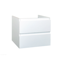 Wastafelonderkast Sally Hoogglans Wit 60cm 56x45,5x50cm 2x Softclose lades MDF Voorgemonteerd