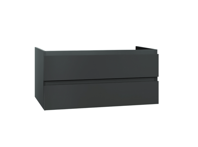 Wastafelonderkast Sally Mat Zwart 120cm 118x45,5x50cm 2x Softclose lades MDF Voorgemonteerd