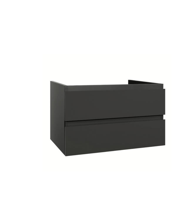 Wastafelonderkast Sally Mat Zwart 100cm 96x45,5x50cm 2x Softclose lades MDF Voorgemonteerd
