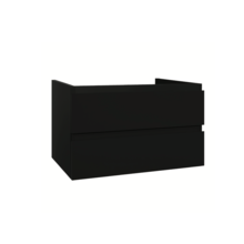 Wastafelonderkast Sally Mat Zwart 100cm 96x45,5x50cm 2x Softclose lades MDF Voorgemonteerd