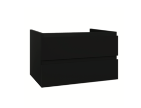 Wastafelonderkast Sally Mat Zwart 100cm 96x45,5x50cm 2x Softclose lades MDF Voorgemonteerd