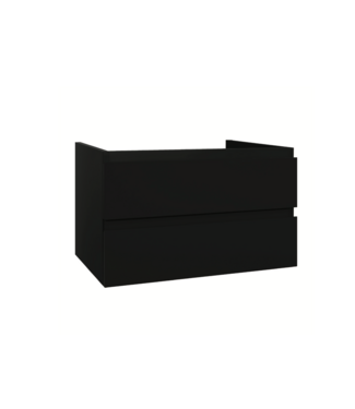 CREAVIT Wastafelonderkast Sally Mat Zwart 100cm 96x45,5x50cm 2x Softclose lades MDF Voorgemonteerd