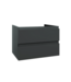 Wastafelonderkast Sally Mat Zwart 80cm 76x45,5x50cm 2x Softclose lades MDF Voorgemonteerd