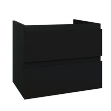 Wastafelonderkast Sally Mat Zwart 60cm 56x45,5x50cm 2x Softclose lades MDF Voorgemonteerd