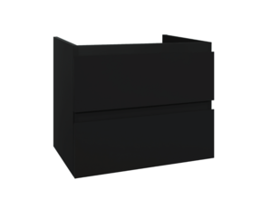 Wastafelonderkast Sally Mat Zwart 60cm 56x45,5x50cm 2x Softclose lades MDF Voorgemonteerd