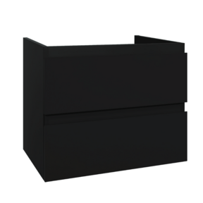 Wastafelonderkast Sally Mat Zwart 60cm 56x45,5x50cm 2x Softclose lades MDF Voorgemonteerd