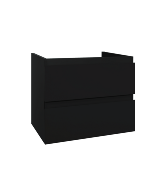 CREAVIT Wastafelonderkast Sally Mat Zwart 60cm 56x45,5x50cm 2x Softclose lades MDF Voorgemonteerd