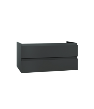 CREAVIT Wastafelonderkast Sally Mat Grijs 120cm 118x45,5x50cm 2x Softclose lades MDF Voorgemonteerd