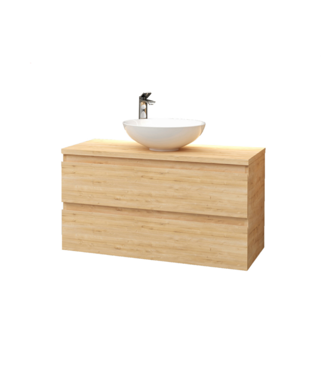 Wastafelonderkast Sally Mat Grijs 100cm 96x45,5x50cm 2x Softclose lades MDF Voorgemonteerd