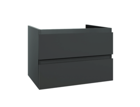 Wastafelonderkast Sally Mat Grijs 80cm 76x45,5x50cm 2x Softclose lades MDF Voorgemonteerd
