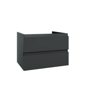 CREAVIT Wastafelonderkast Sally Mat Grijs 80cm 76x45,5x50cm 2x Softclose lades MDF Voorgemonteerd