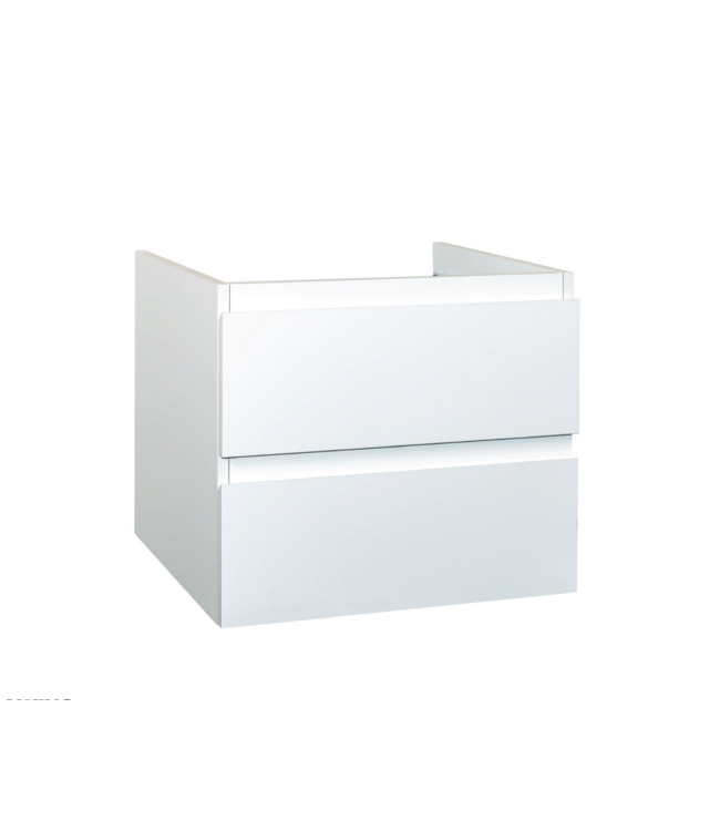 CREAVIT Wastafelonderkast Sally Mat Grijs 60cm 56x45,5x50cm 2x Softclose lades MDF Voorgemonteerd