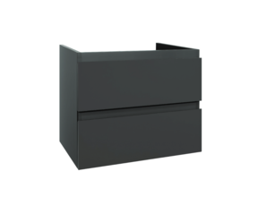Wastafelonderkast Sally Mat Grijs 60cm 56x45,5x50cm 2x Softclose lades MDF Voorgemonteerd