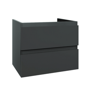 Wastafelonderkast Sally Mat Grijs 60cm 56x45,5x50cm 2x Softclose lades MDF Voorgemonteerd
