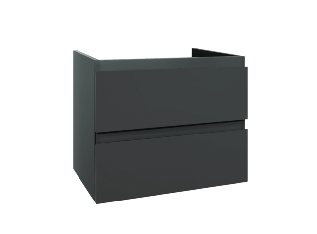 Wastafelonderkast Sally Mat Grijs 60cm 56x45,5x50cm 2x Softclose lades MDF Voorgemonteerd