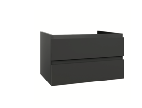 Wastafelonderkast Sally Hoogglans Grijs 100cm 96x45,5x50cm 2x Softclose lades MDF Voorgemonteerd