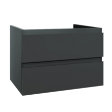 Wastafelonderkast Sally Hoogglans Grijs 80cm 76x45,5x50cm 2x Softclose lades MDF Voorgemonteerd