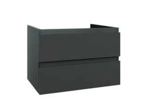 Wastafelonderkast Sally Hoogglans Grijs 80cm 76x45,5x50cm 2x Softclose lades MDF Voorgemonteerd