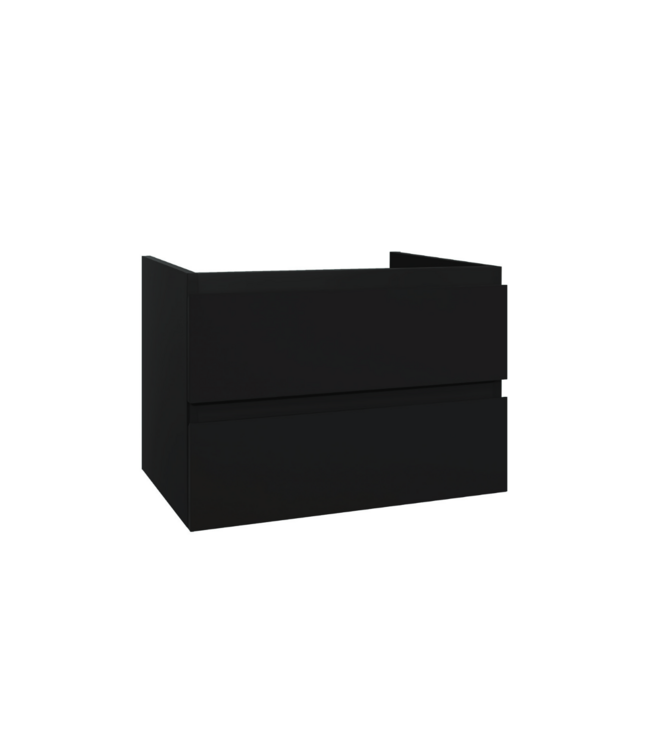 CREAVIT Wastafelonderkast Sally Hoogglans Grijs 80cm 76x45,5x50cm 2x Softclose lades MDF Voorgemonteerd