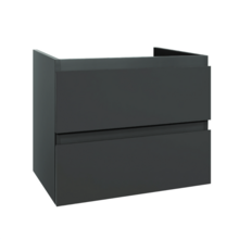 Wastafelonderkast Sally Hoogglans Grijs 60cm 56x45,5x50cm 2x Softclose lades MDF Voorgemonteerd