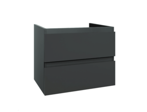 Wastafelonderkast Sally Hoogglans Grijs 60cm 56x45,5x50cm 2x Softclose lades MDF Voorgemonteerd