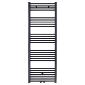 Handdoekradiator 160x50 cm Zwart Mat Geborsteld 721 Watt Midden aansluiting - Links Rechts