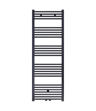BELRAD Handdoekradiator 160x50 cm Zwart Mat Geborsteld 721 Watt Midden aansluiting - Links Rechts