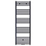 BELRAD Handdoekradiator 160x50 cm Zwart Mat Geborsteld 721 Watt Midden aansluiting - Links Rechts