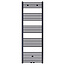 Belrad Handdoekradiator 160x50cm Zwart Mat Geborsteld 721 Watt Midden aansluiting - Links Rechts