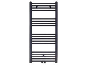 Handdoekradiator 120x40 cm Zwart Mat Geborsteld 458 Watt Midden aansluiting - Links Rechts