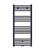 BELRAD Handdoekradiator 120x40 cm Zwart Mat Geborsteld 458 Watt Midden aansluiting - Links Rechts