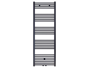 Handdoekradiator 160x60 cm Zwart Mat Geborsteld 828  Watt Midden aansluiting - Links Rechts