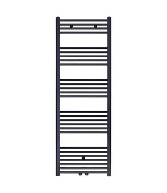BELRAD Handdoekradiator 160x60 cm Zwart Mat Geborsteld 828  Watt Midden aansluiting - Links Rechts