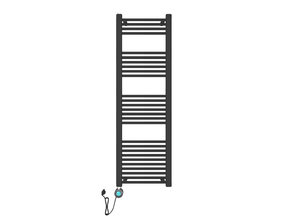 Handdoekradiator Elektrisch 160x50cm - Mat zwart  700 Watt 220V - 27 BAR