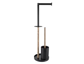 Toiletbutler Staand 18x19.5x64.7cm Zwart/Bruin